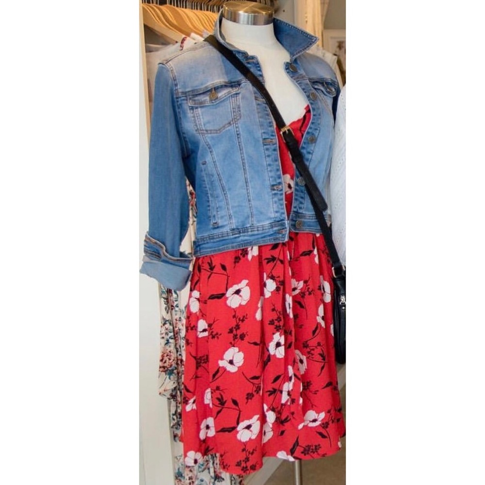 RED FLORAL DRESS